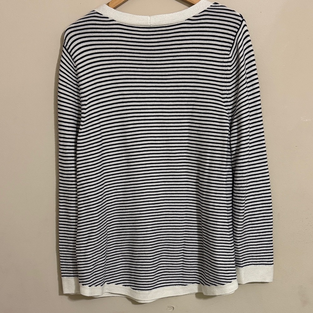 Talbots Plus Size Striped V-Neck Sweater size 2X Business Casual Preppy Fall - Picture 3 of 10